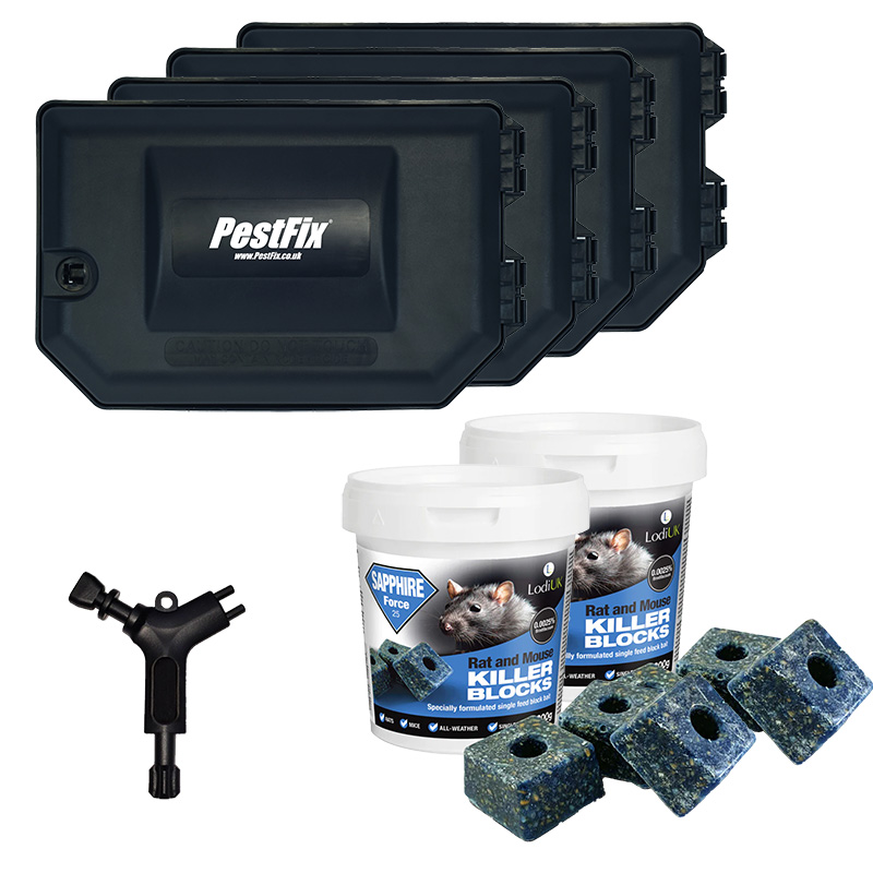 Single Feed Rat Bait Station Kit